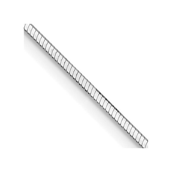 Kazi Luxury 14K White Gold 16 inch 1mm Octagonal Snake with Lobster Clasp Chain